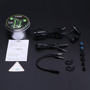 PLEXTONE G20 Wired In-Ear Earphones Earbuds With Mic, Magnetic Adsorption Headset With Extension Cable + Adapter Cable Green