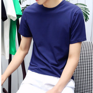 Casual Soft Comfortable Rayon Men\'s T-Shirt, Round Neck Short Sleeve Large Size Tee Tops T-Shirt For Men Gray/XXXL