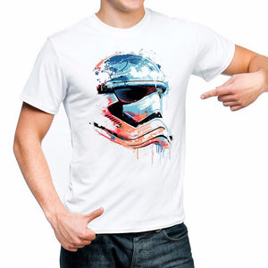 2018 Funny Printed Star Wars T-Shirts Robot Shirt Star Wars Men\'s Short Aleeve T Shirt Tops Fashion Tees White/L