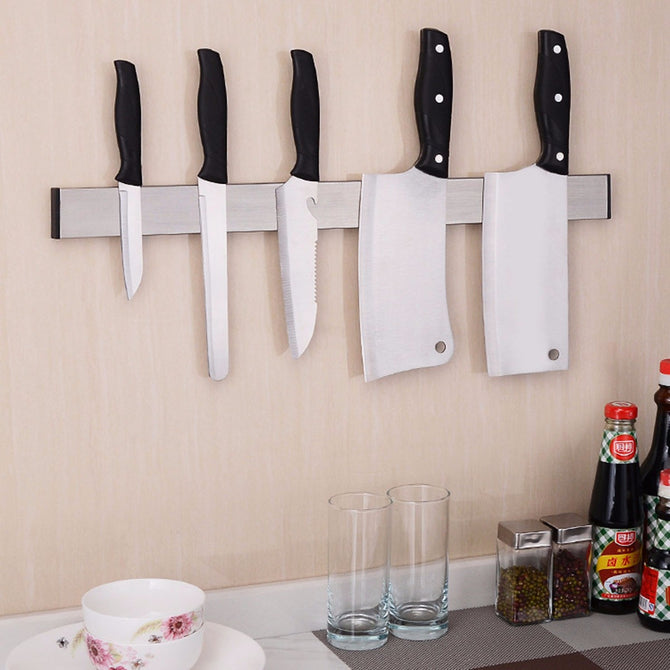 Kitchen Organizer High Quality Stainless Steel Magnetic Knife Holder Kitchen Gadgets For Knife Silver