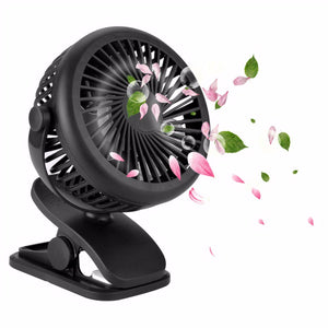 Multifunction Clip Fan Mini Rechargeable Portable Air Cooling Fan With USB Recharge Black