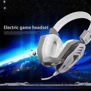 DT136 Head-mounted Gaming Headset Wired Headband Headphone Gaming Headphones White