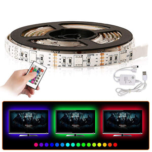 YouOKLight 6.6Ft/2M LED Strip Lights Waterproof Sync To Music Flexible Strip Lights, 24 key IR Controller + USB Charging Cable