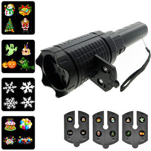 YouOKLight Portable Projector LED Flashlight, 4 Patterns Film Slideshows Handheld Motion Light, Birthday Show Projector Lamp