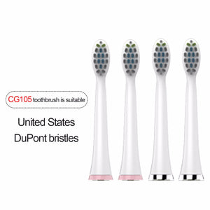 CHIGO CG105 2Pcs Electric Toothbrush Heads Smart Dental Care Electric Tooth Brush Heads Teeth Whitening For Adults Pink