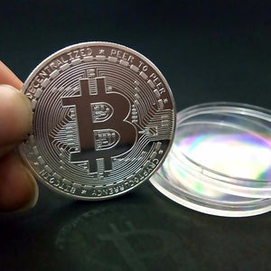 Plated Bitcoin Coin Collectible Gift Bit Coin BTC Coin Art Collection Physical Gold/Silver Commemorative Coins Gold