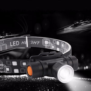 1000LM XML T6 LED Headlamp 3-Mode Zoom Headlight Head Torch Camping Flashlight Hunting Frontal Lamp Light White/Black
