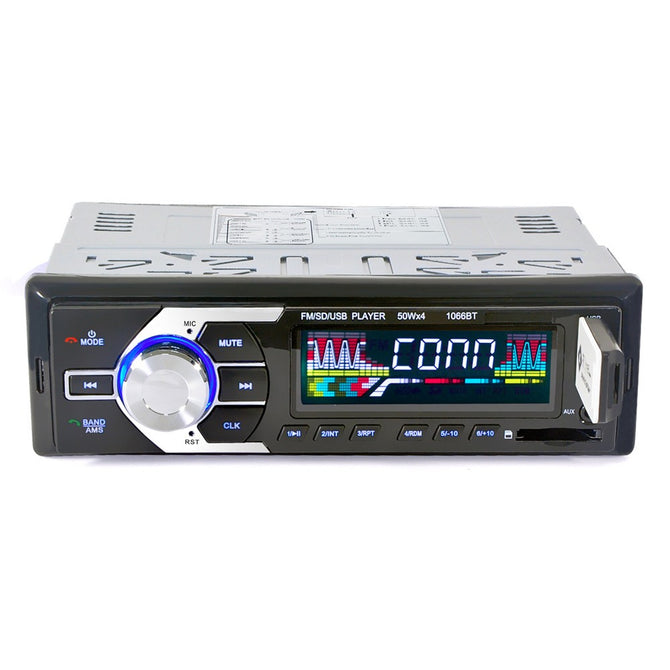 12V Car Radios MP3 Player In-Dash Bluetooth + Microphone Hands-free Car Radio 1066 Black