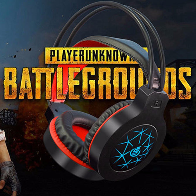 Universal 3.5mm Wired Headphone, Bass Sound Headband Headset With Microphone And LED Light For Computer Black