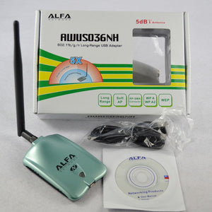 ALFA AWUS036NH Network Ralink 3070L Wifi Network Card 2000MW ALFA Wireless WiFi USB Adapter With 5dbi Antenna White