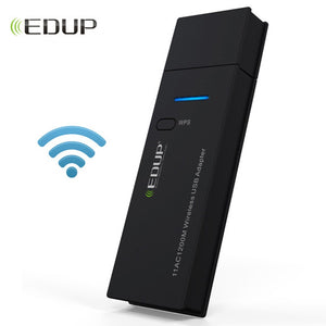 EDUP Mini USB Wifi Adapter 1200mbps 802.11ac High Speed Wifi Wireless Network Card Dual Band PC Wifi Receiver Adapter Black