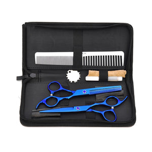 Pet Hairdresser Special Hairdressing Scissors Cat And Dog Professional Hairdressing Scissor Beauty Suit Blue