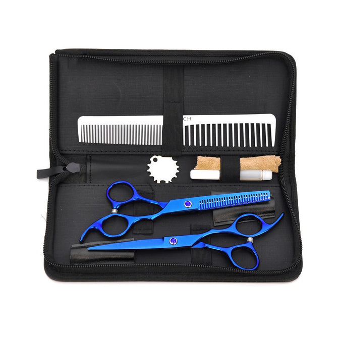 Pet Hairdresser Special Hairdressing Scissors Cat And Dog Professional Hairdressing Scissor Beauty Suit Blue