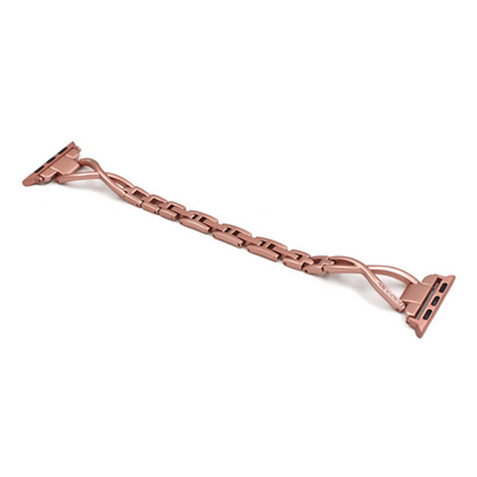 Stainless Steel Diamond Inlay for Apple Watch Strap for IWatch Series 3/2/1 Wrist 38MM Strap - Rose Gold