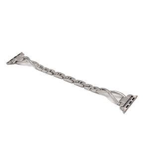 Stainless Steel Diamond Inlay for Apple Watch Strap for IWatch Series 3/2/1 Wrist 38MM Strap - Silver