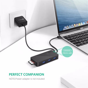 Ugreen 5in1 USB HUB Card Reader 3 Port USB 3.0 HUB Splitter Micro USB Power Port For IMac Laptop Accessories USB HUB Black