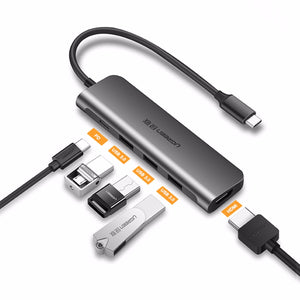 Ugreen USB C HUB USB-C To 3.0 HUB HDMI Thunderbolt 3 Adapter For MacBook Samsung Galaxy S9/S8 Plus Huawei P20 Pro Type C Gray