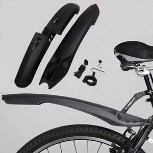 CoolChange Bike Fender Bicycle Fenders Cycling Mountain Mud Guards Mudguard Set With Led Taillight Black