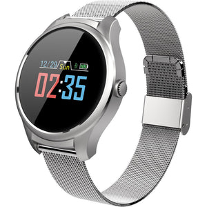 B35 New Color Circular Screen Intelligent Bluetooth Game Bracelet w/ Heart Rate / Blood Pressure / Blood Oxygen Monitor - Silver