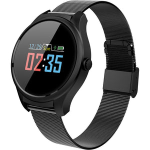 B35 New Color Circular Screen Intelligent Bluetooth Game Bracelet w/ Heart Rate / Blood Pressure / Blood Oxygen Monitor - Black