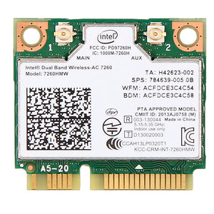 MINI PCI-E 2x2 WiFi Card + Bluetooth 4.0 Wlan Adapter For Intel New Dual Band Wireless-AC 7260 7260HMW 7260AC 802.11ac Grass Green