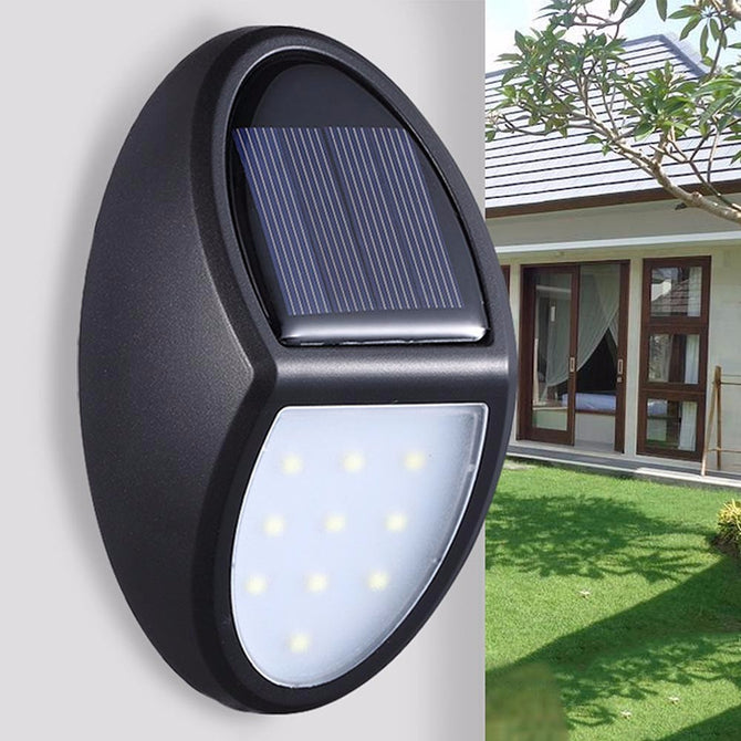 Solar Wall Lights Outdoor 10Leds Waterproof Super Bright Lights For Garden,Patio,Yard White/0-5W/Black