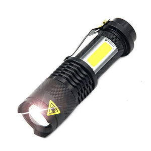 AIBBER TONE 3800LM XML-Q5+COB LED Flashlight, Portable Mini ZOOM Torch Lamp