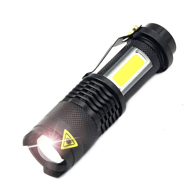 AIBBER TONE 3800LM XML-Q5+COB LED Flashlight, Portable Mini ZOOM Torch Lamp