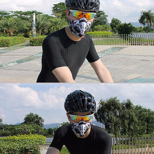 XINTOWN Outdoor Anti-dust Cycling Face Mask Anti-pollution Air Filter Breathable Bicycle Riding Hiking Face Masks White/One Size