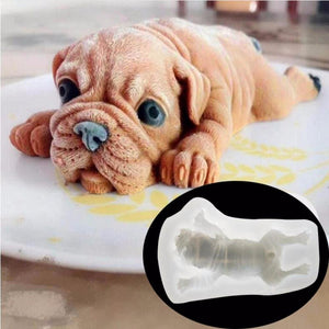 3D Dog Cake Bread Mold Silicone Shar Pei Dog Style Chocolate Mould Handmade Soap Mould White