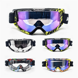 Wolfbike Motorcycle Riders Equipment Outdoor Anti-fog Googles Glasses - Black + White