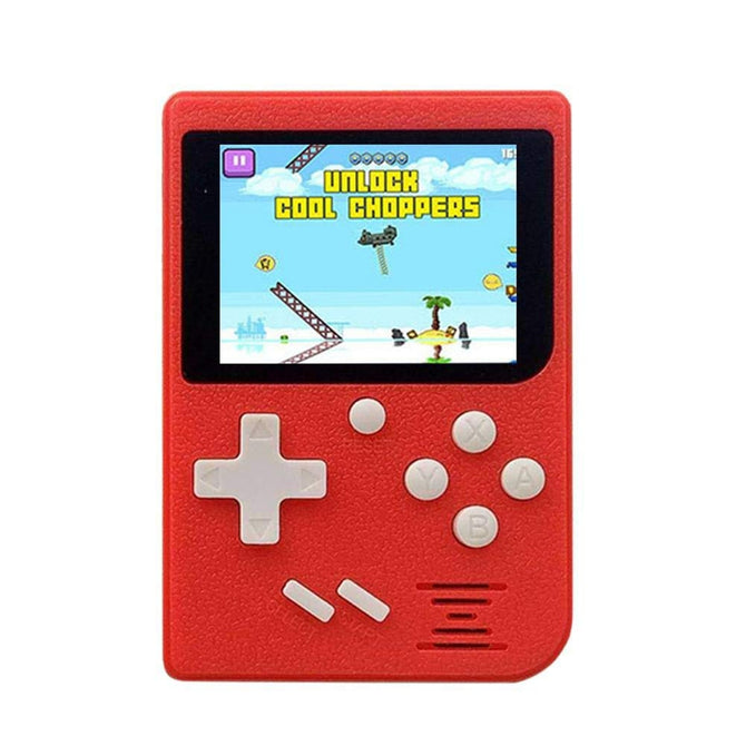 Handheld Game Console, AV Out Gaming Machine w/ Built-in 129 Classic Games - Red