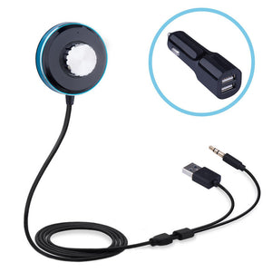 Bluetooth Car Receiver Kit, Handsfree IOS Siri with Dual USB Charger, Aux 3.5mm Audio Music Receiver Adapter