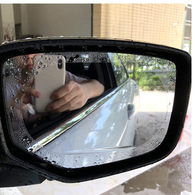 2pcs Anti-Fog Membrane Waterproof Rainproof Car Mirror Window Protective Film Protectors - Transparent