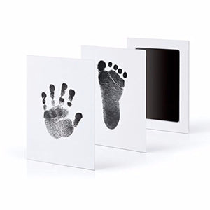Newborn Baby Handprint Footprint Pad, Safe Clean Non-Toxic Clean Touch Ink Pad Photo, Hand Foot Print Pad White + Black