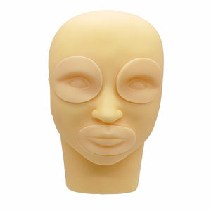 Detachable 3D Silicone Training Mannequin, Practice Make Up Eye Lashes Eyelash Tattoo Flat Head Mould Beige