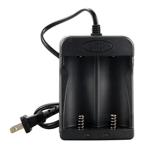 US Plug Double Slot 32650 Lithium Iron Phosphate Cattery Charger with Cable - Black