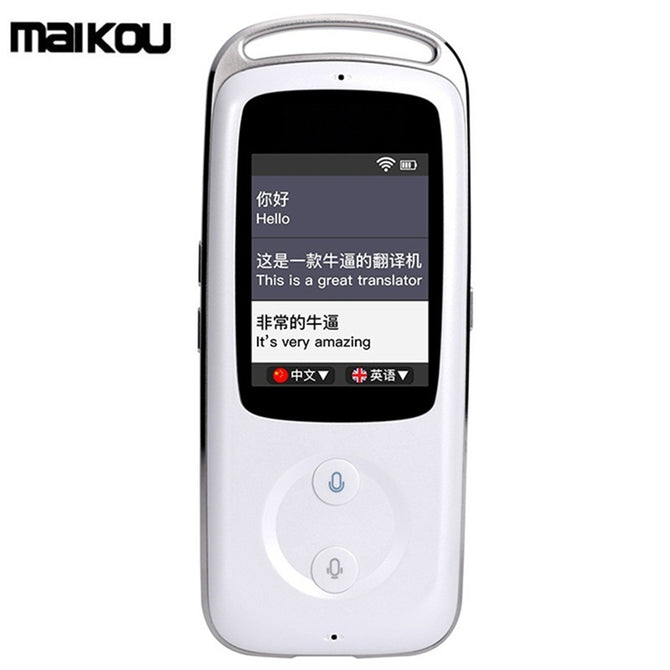 Maikou M9 2.4" Handheld Smart Real Time Wi-Fi Voice Translator, Multinational Languages Travel Translator - White