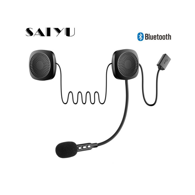 Outdoor Motorcycling Helmet Earphones, Motorcycle Wireless Bluetooth Headset Headphones With Mic, Auto Call Answer Black