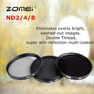 ZOMEI Circular Filter, ND2 Neutral Density Optical Camera Lens w/ Caliber 55mm