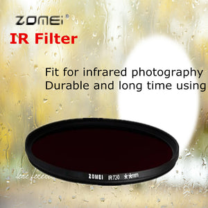 ZOMEI Circular Infrared IR Filter, 720NM Optical Camera Lens w/ Caliber 82mm