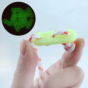 Camping Tent Rope Tightener Regulating Noctilucence Buckle Outdoor Camping Wind Adjuster Fixing Tool Random Color(5 Pcs)