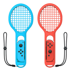 Kitbon Tennis Racket for Nintendo Switch Joy-Con Controller - Blue + Red (1 Pair)