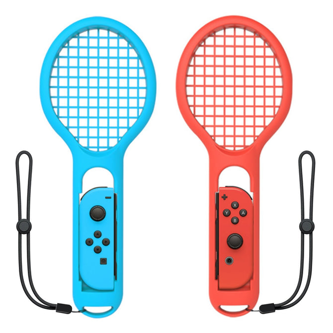 Kitbon Tennis Racket for Nintendo Switch Joy-Con Controller - Blue + Red (1 Pair)