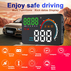 Q5 HUD Head Up Display, Car Projector Display - Black