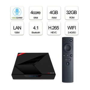 X88 RK3328 Penta-Core 4GB 32GB Android 7.1 TV Box Media Player Type-C USB With Voice Controller EU Plug