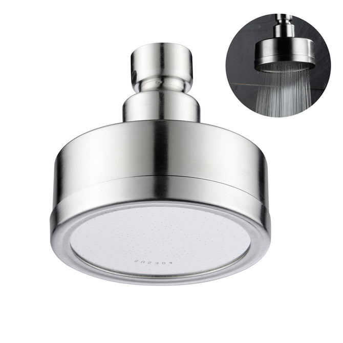 BD141S Shower Head Stainless Steel Rainfall High Pressure Fixed Showerhead for Bathroom - Silver