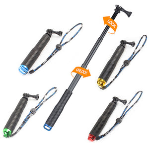 XSUNI Sports Camera Portable Handheld Selfie Sticks Monopod Rod for Gopro - Black + Green