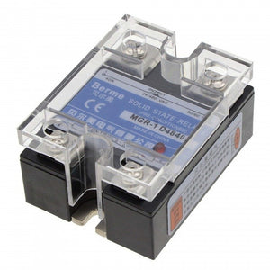 BTOOMET 2Pcs 40A SSR Solid State Relay, 24-480V AC Controlled by 3-32V DC (Insulation Protection Cover Included)