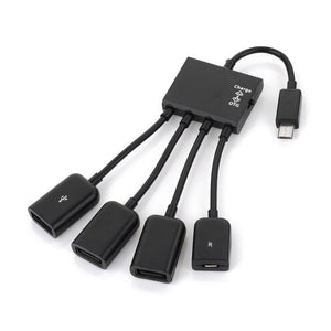 Multiple OTG 4 Ports Type-C USB Power Charging Hub Cable Connector Adapter Type C Hub To USB 3.0 Port HUB Black